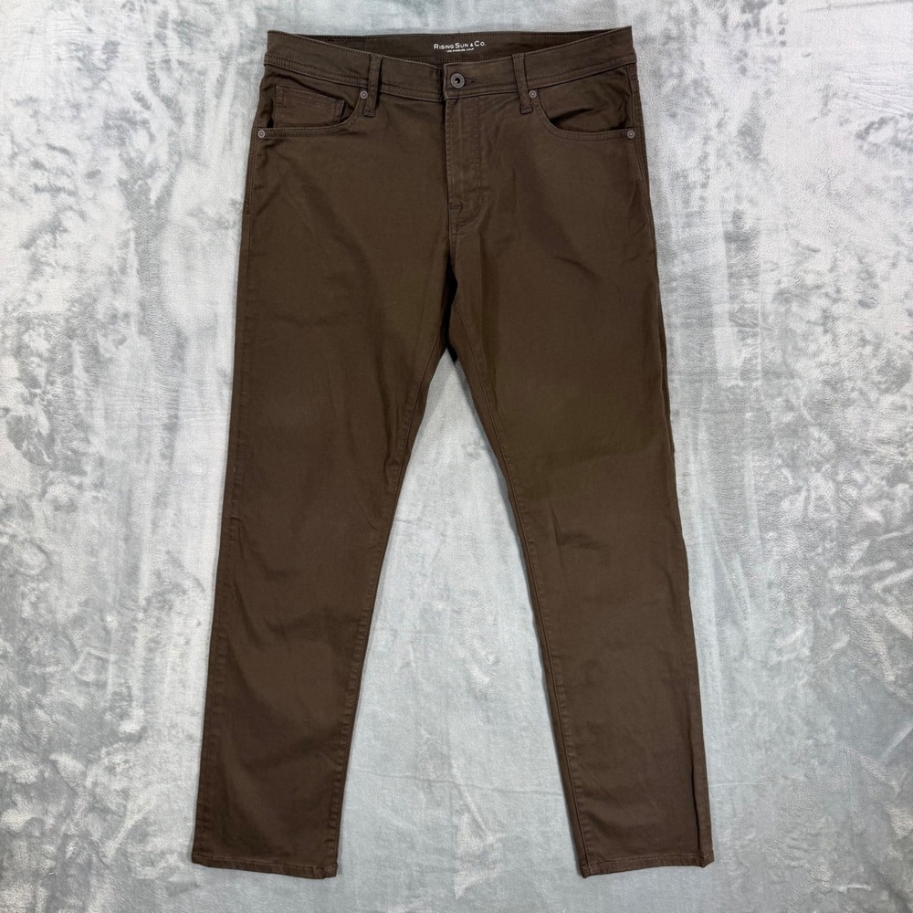 Rising Sun Slim Fit Jeans‎ Men's Size 34x32 Brown Suedeluxe Pants